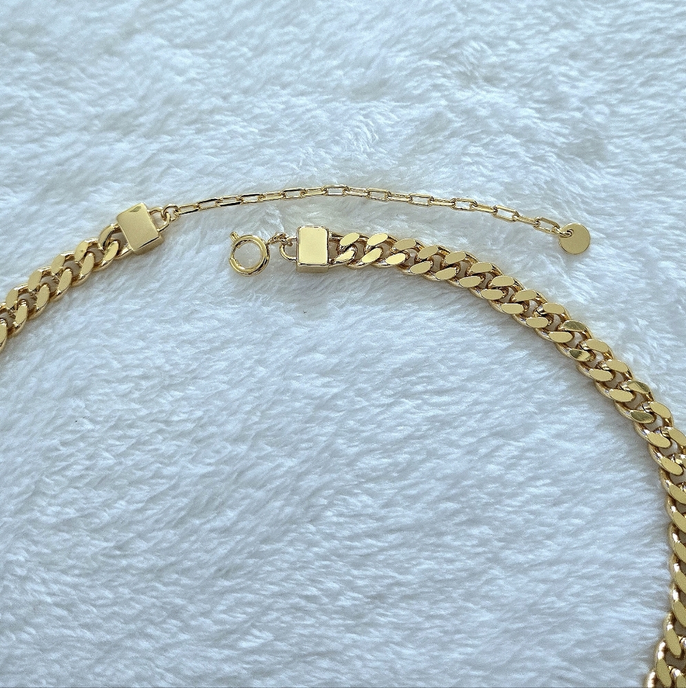 Eye👁 Candy🍬 Gold💛 Flat Cuban🇨🇺 Link Chain⛓️ With Heart♥️ Pendant - NWT - Picture 9 of 16